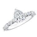 Solitaire Moissanite Teardrop Engagement Ring with Surprise Band