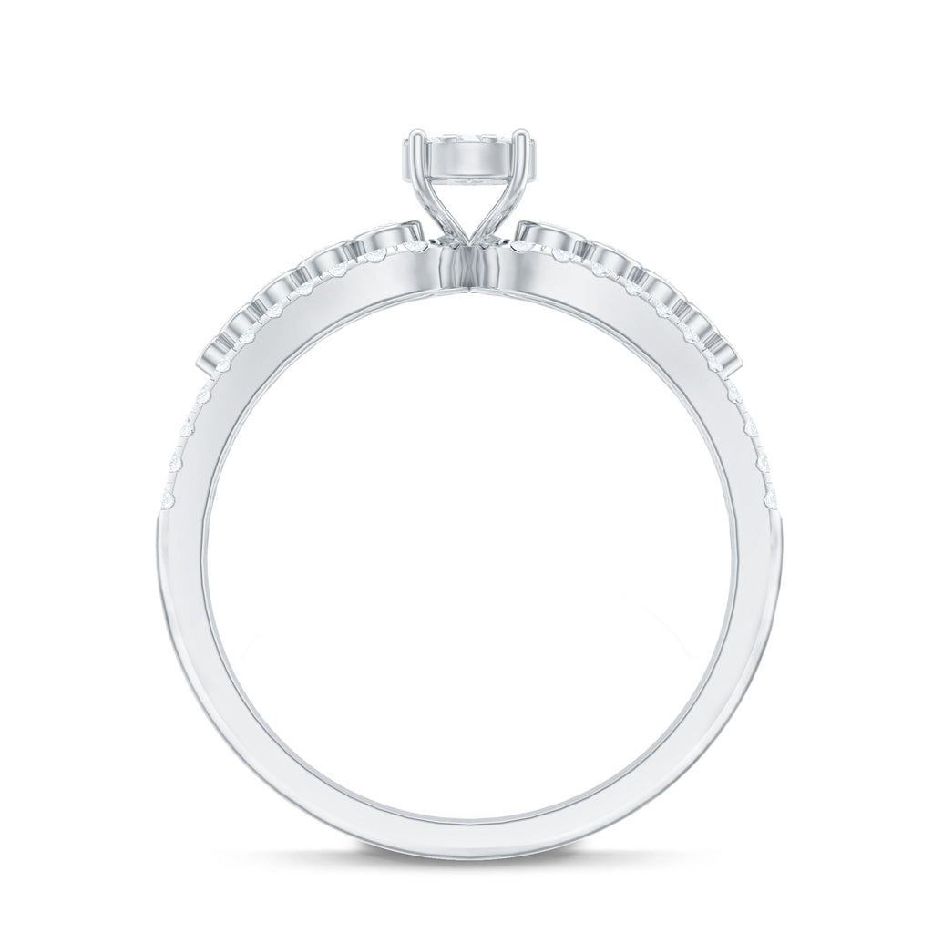 Diamond Designer Engagement Ring with Side Stones
