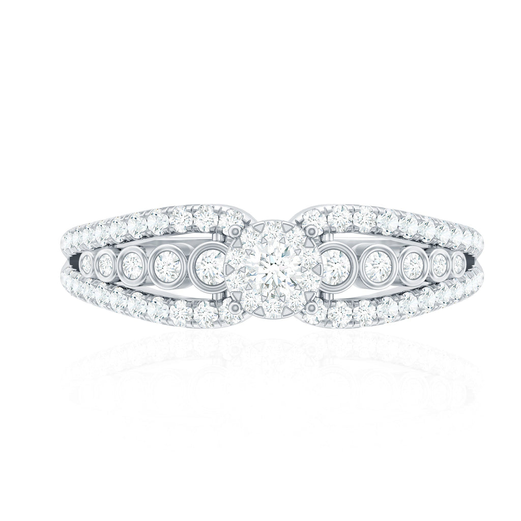 Diamond Designer Engagement Ring with Side Stones