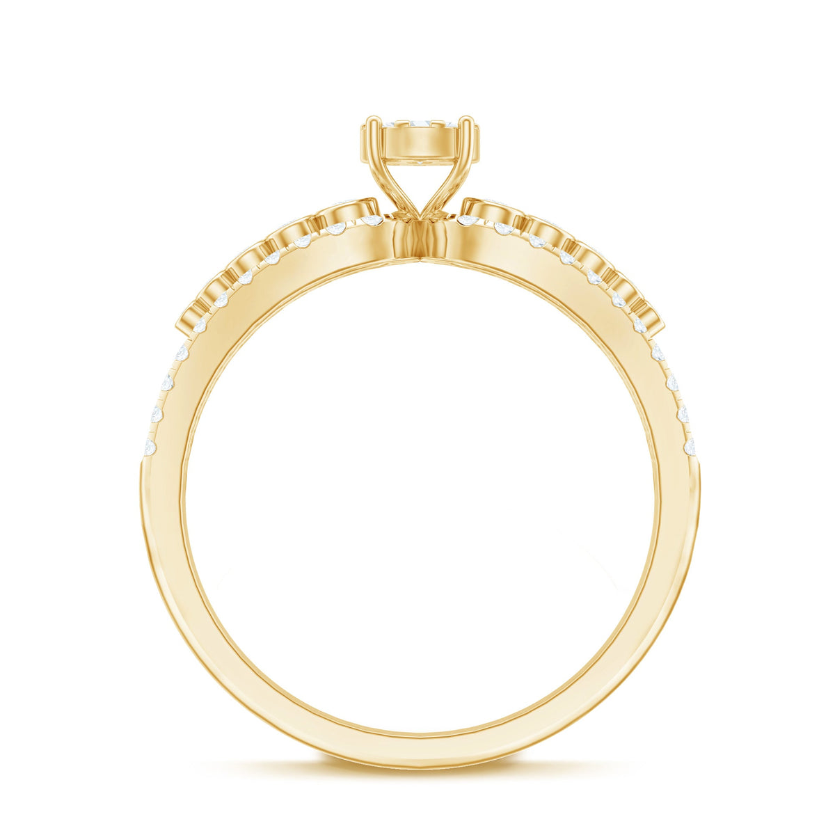 Diamond Designer Engagement Ring with Side Stones