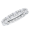Double Row Moissanite Stackable Eternity Band Ring