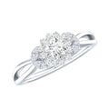 Diamond Flower Engagement Ring with Split Shank