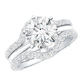 Certified 2 Carat Solitaire Moissanite Engagement Ring with 2 Enhancers
