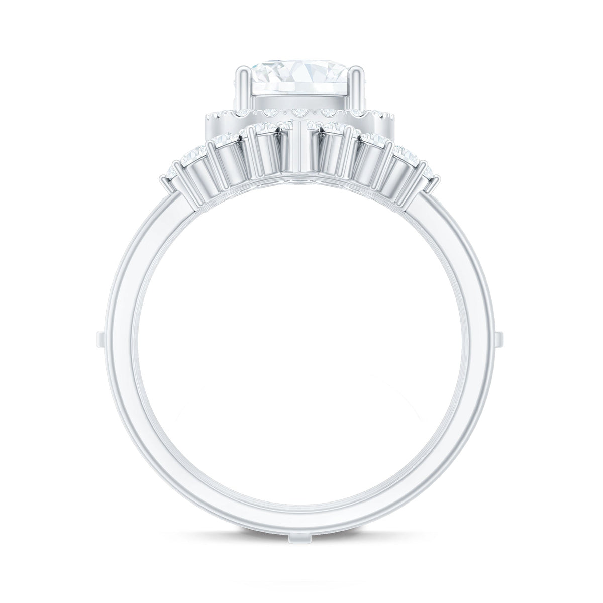 Cushion Cut Moissanite Vintage Inspired Wedding Ring Set