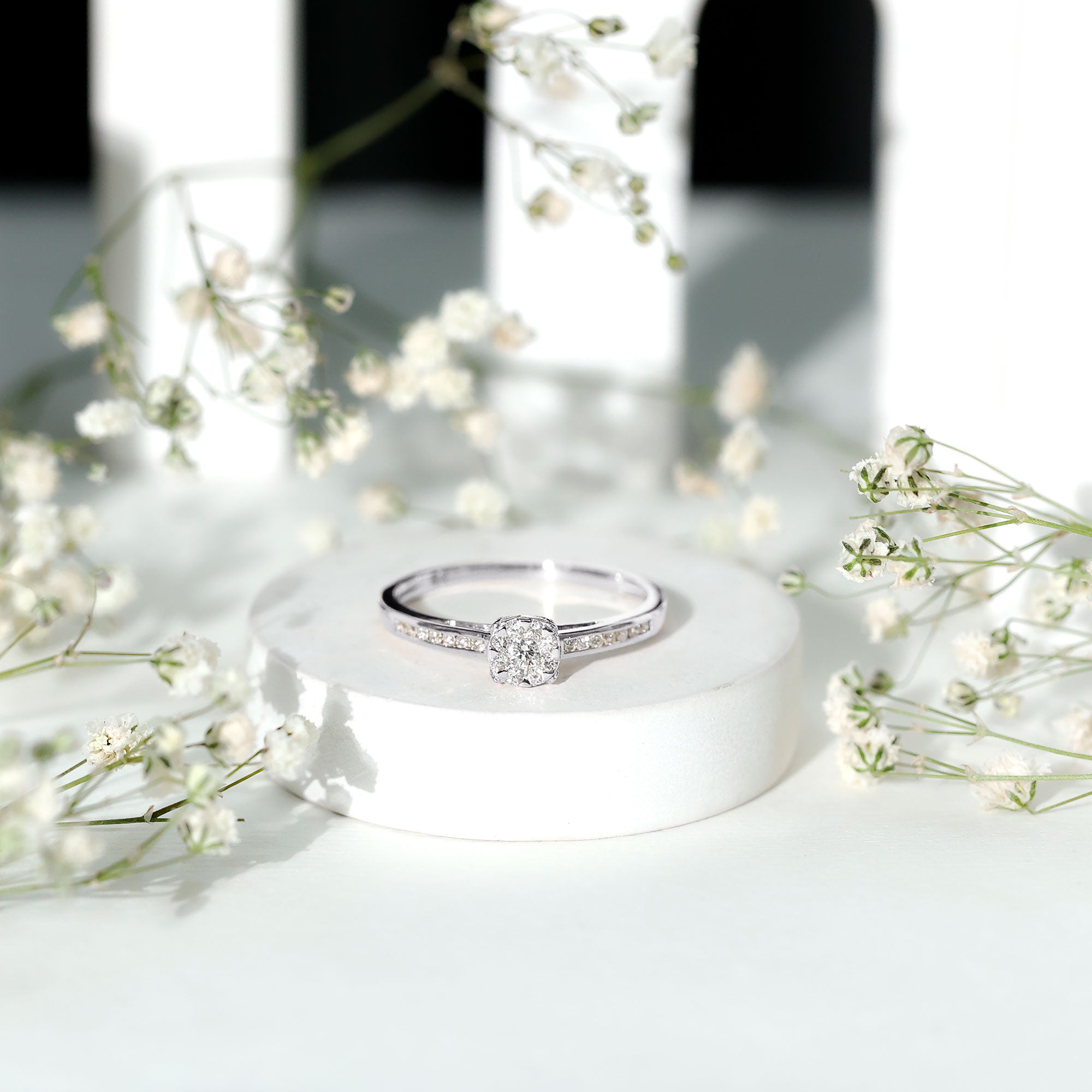 Illusion Set Diamond Engagement Ring