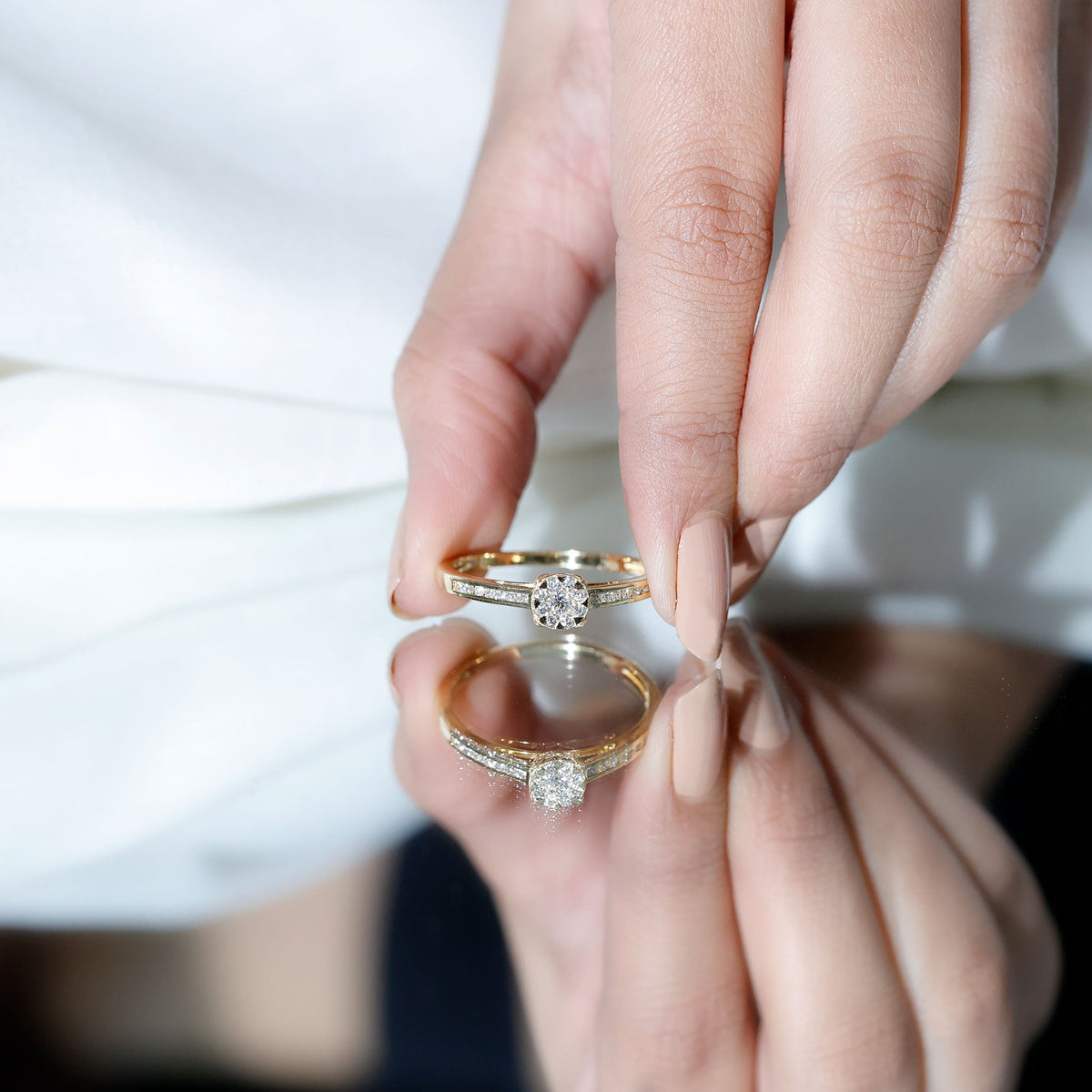 Illusion Set Diamond Engagement Ring