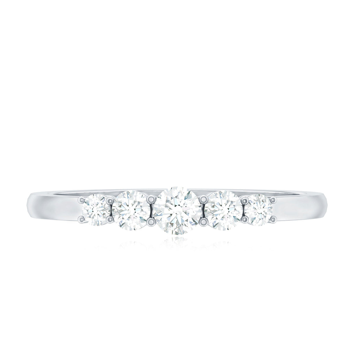 Round Cut Moissanite Five Stone Promise Ring