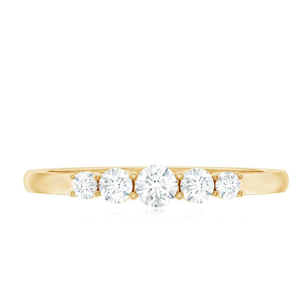 Round Cut Moissanite Five Stone Promise Ring