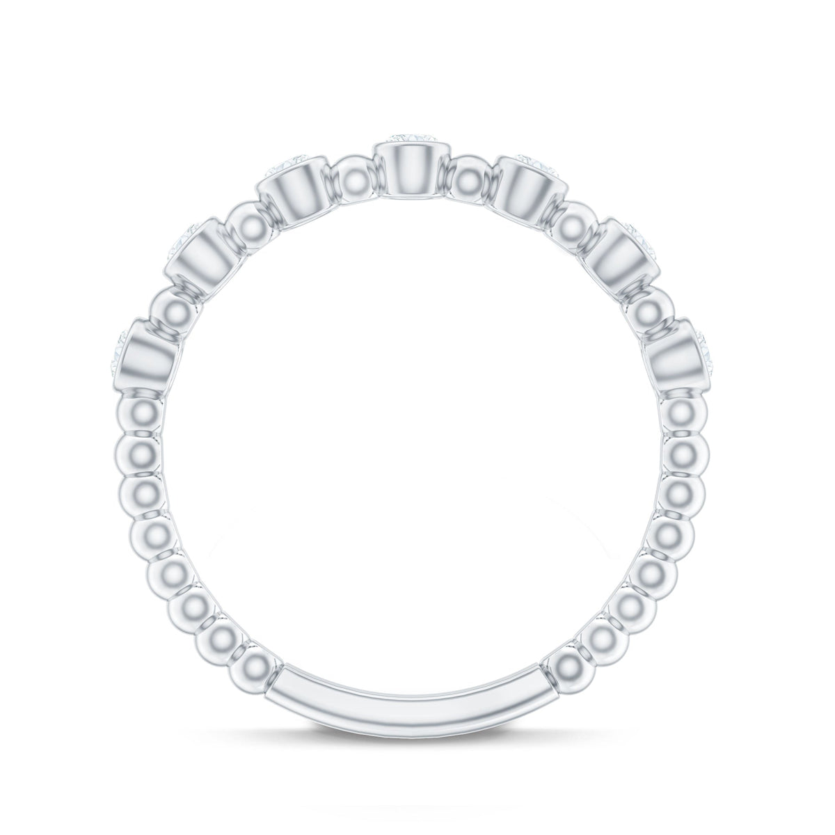 Real Diamond Stackable Eternity Ring with Beaded Details