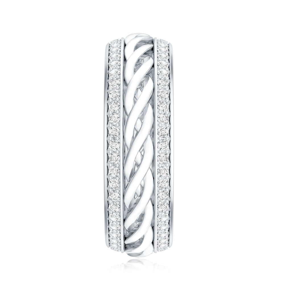 Round Lab Grown Diamond Twisted Rope Band Ring