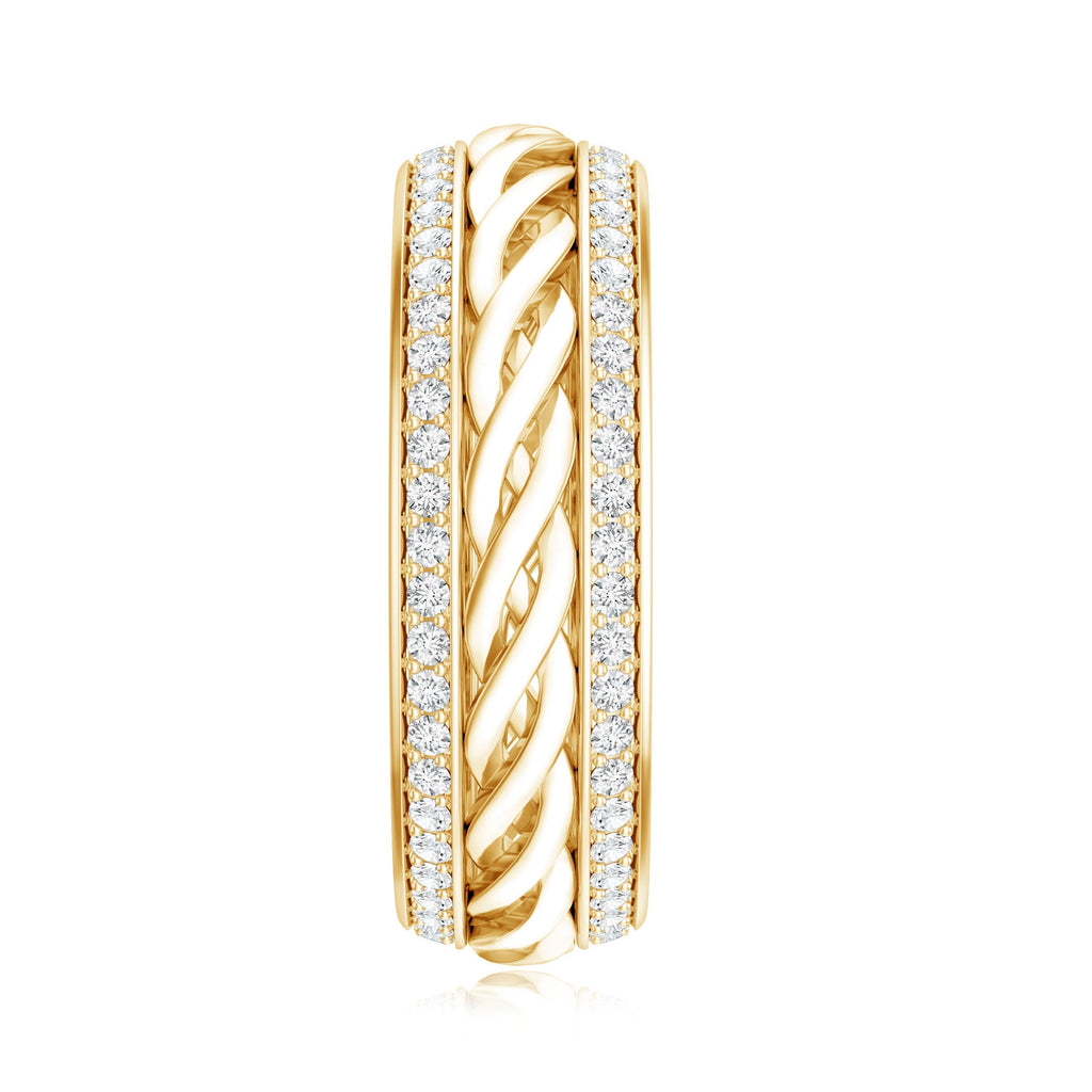 Round Lab Grown Diamond Twisted Rope Band Ring