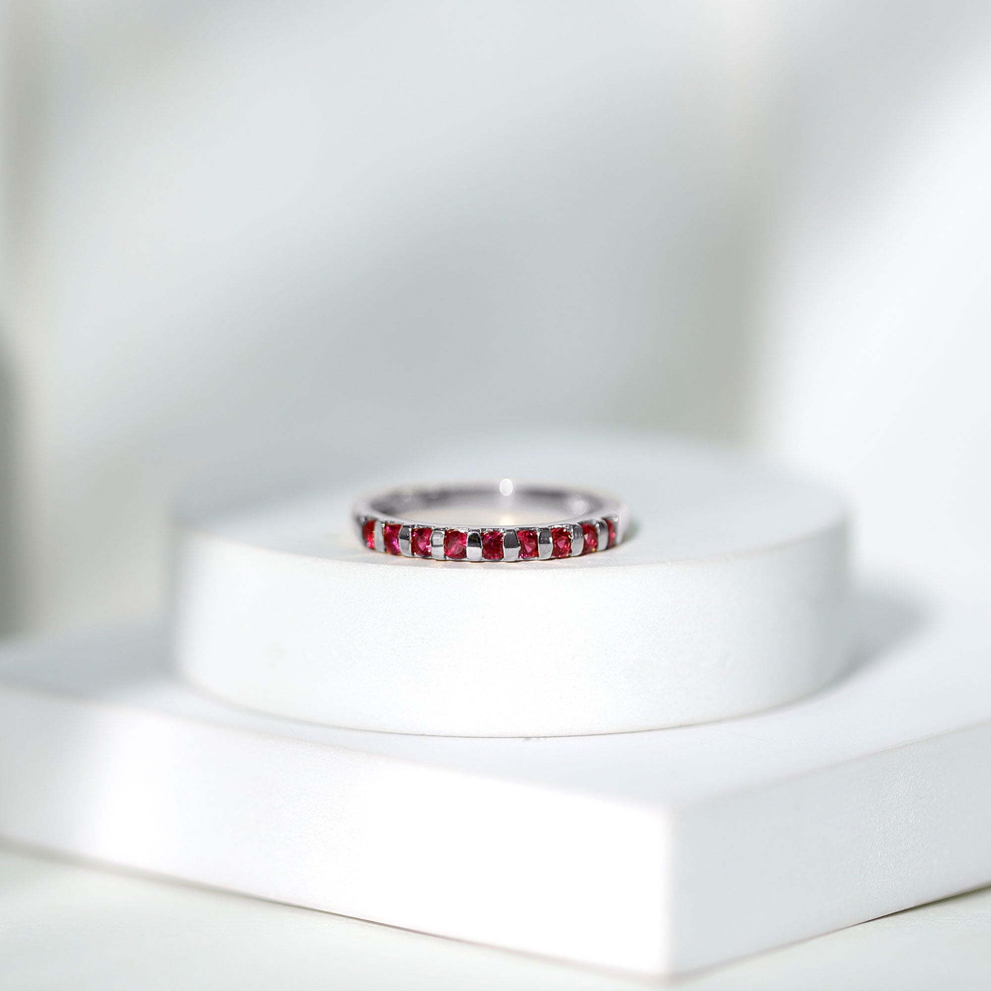 Real Ruby Semi Eternity Ring