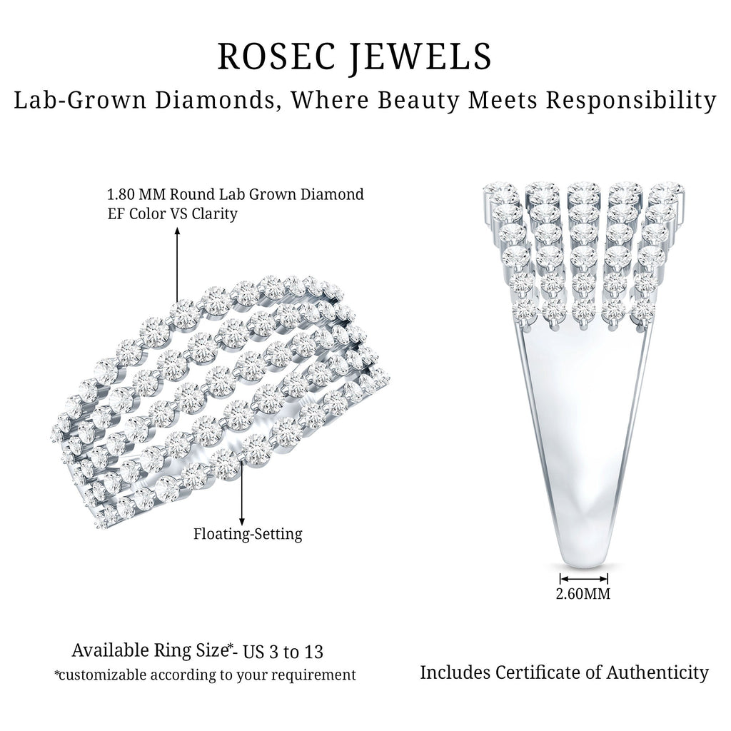 Lab Grown Diamond Statement Wedding Band for Women