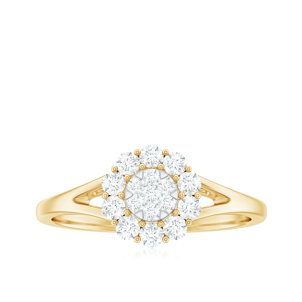 Certified Real Diamond Cluster Ring with Halo