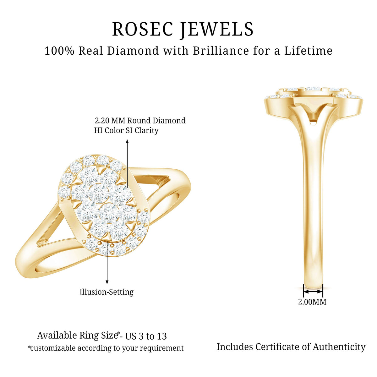 Classic Diamond Engagement Ring with Split Shank