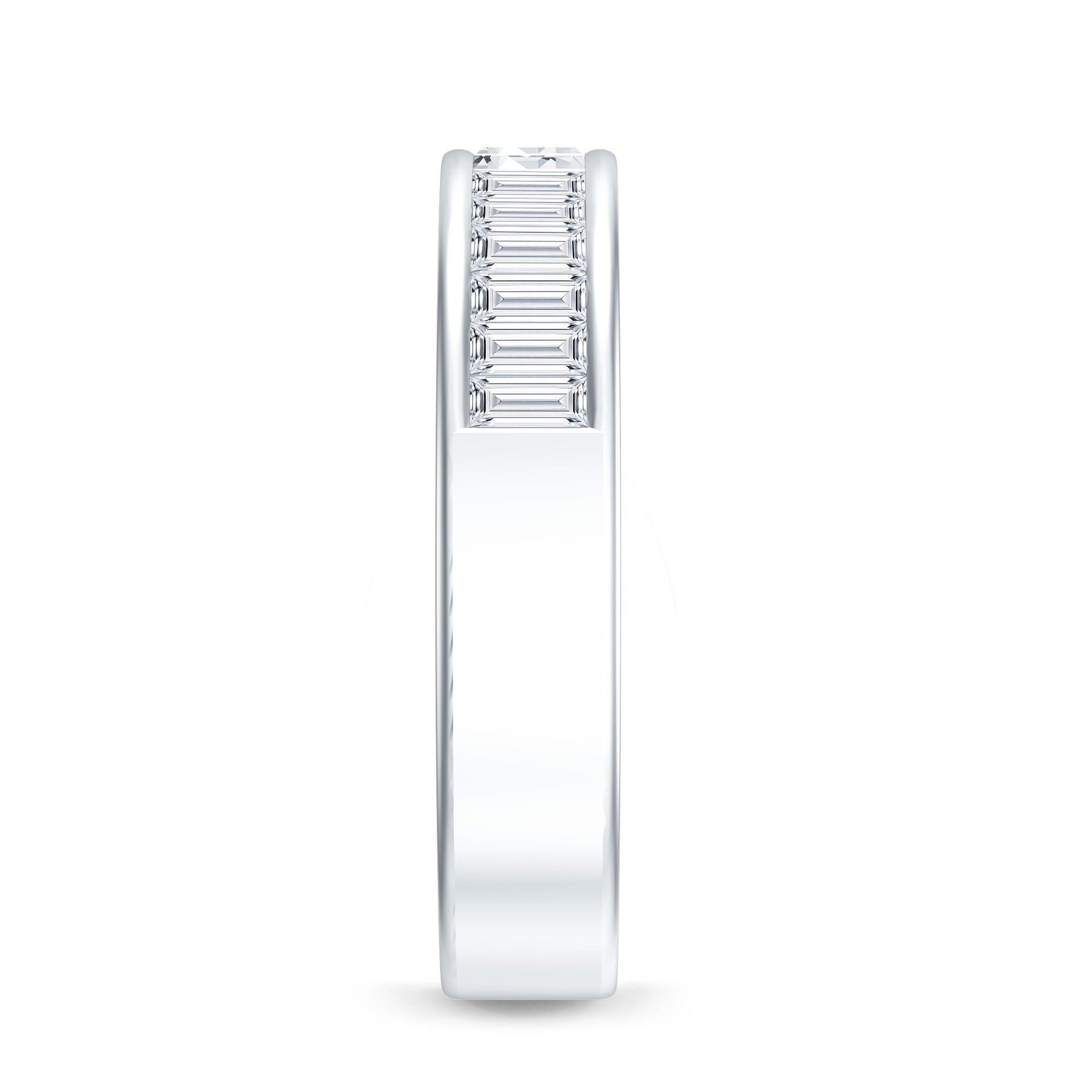 Baguette Cut Lab Grown Diamond Half Eternity Band