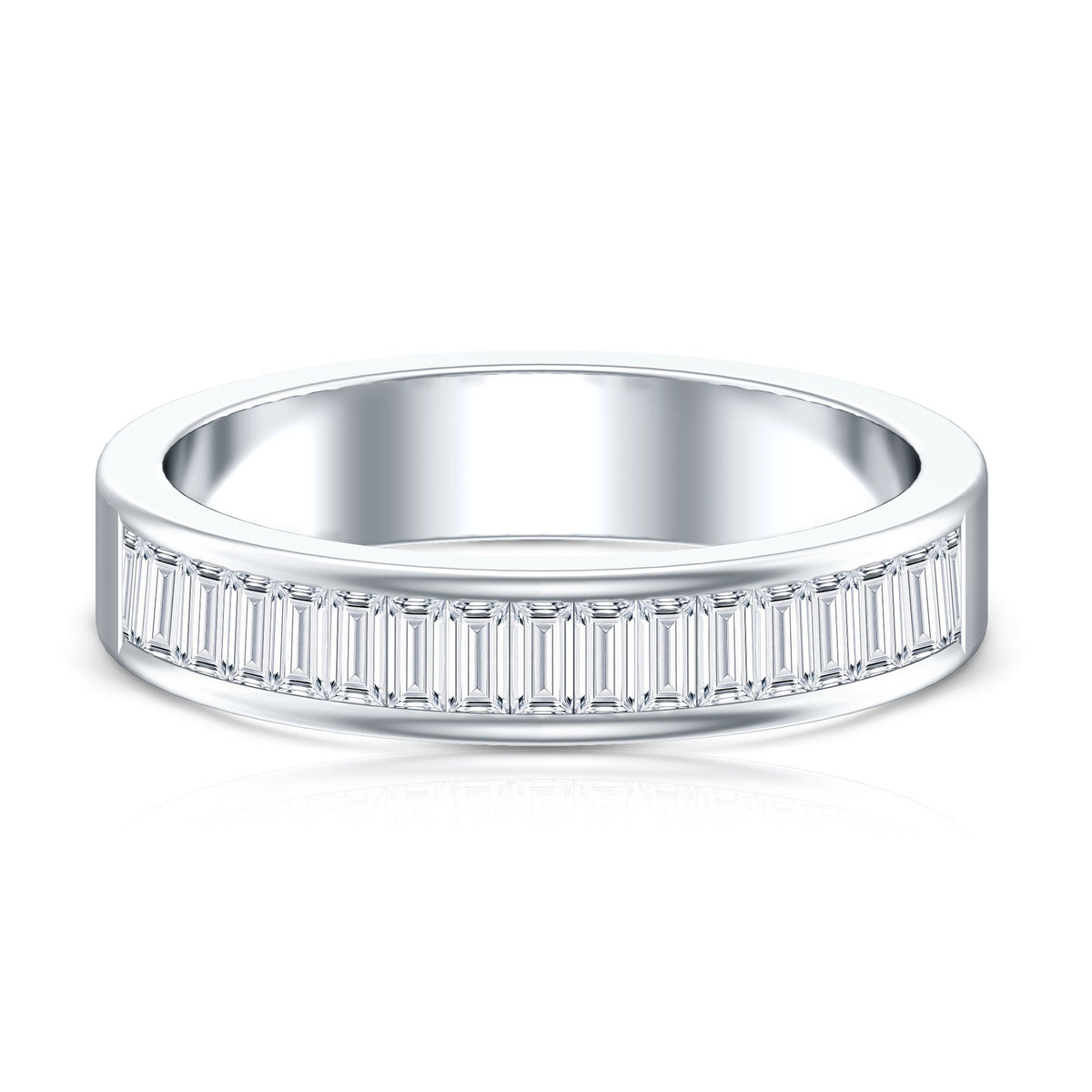 Baguette Cut Lab Grown Diamond Half Eternity Band