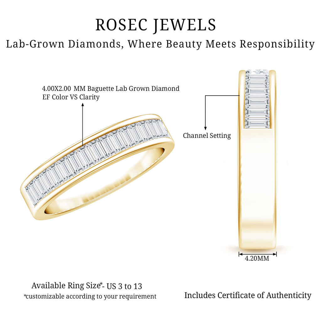 Baguette Cut Lab Grown Diamond Half Eternity Band