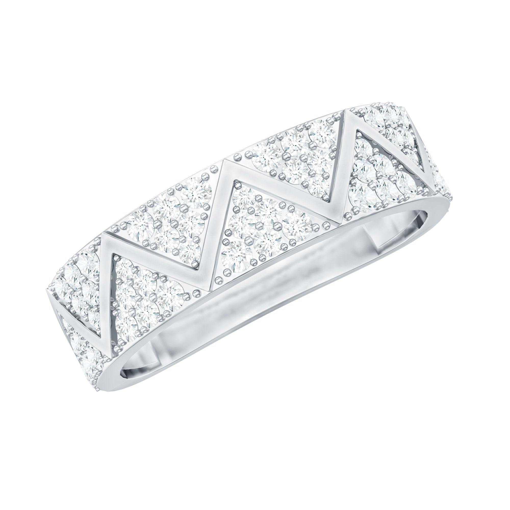 Certified Diamond Designer Wedding Band Ring