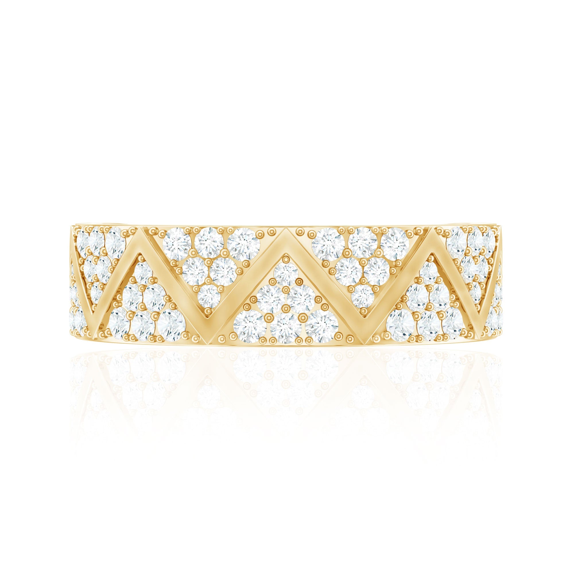 Certified Diamond Designer Wedding Band Ring