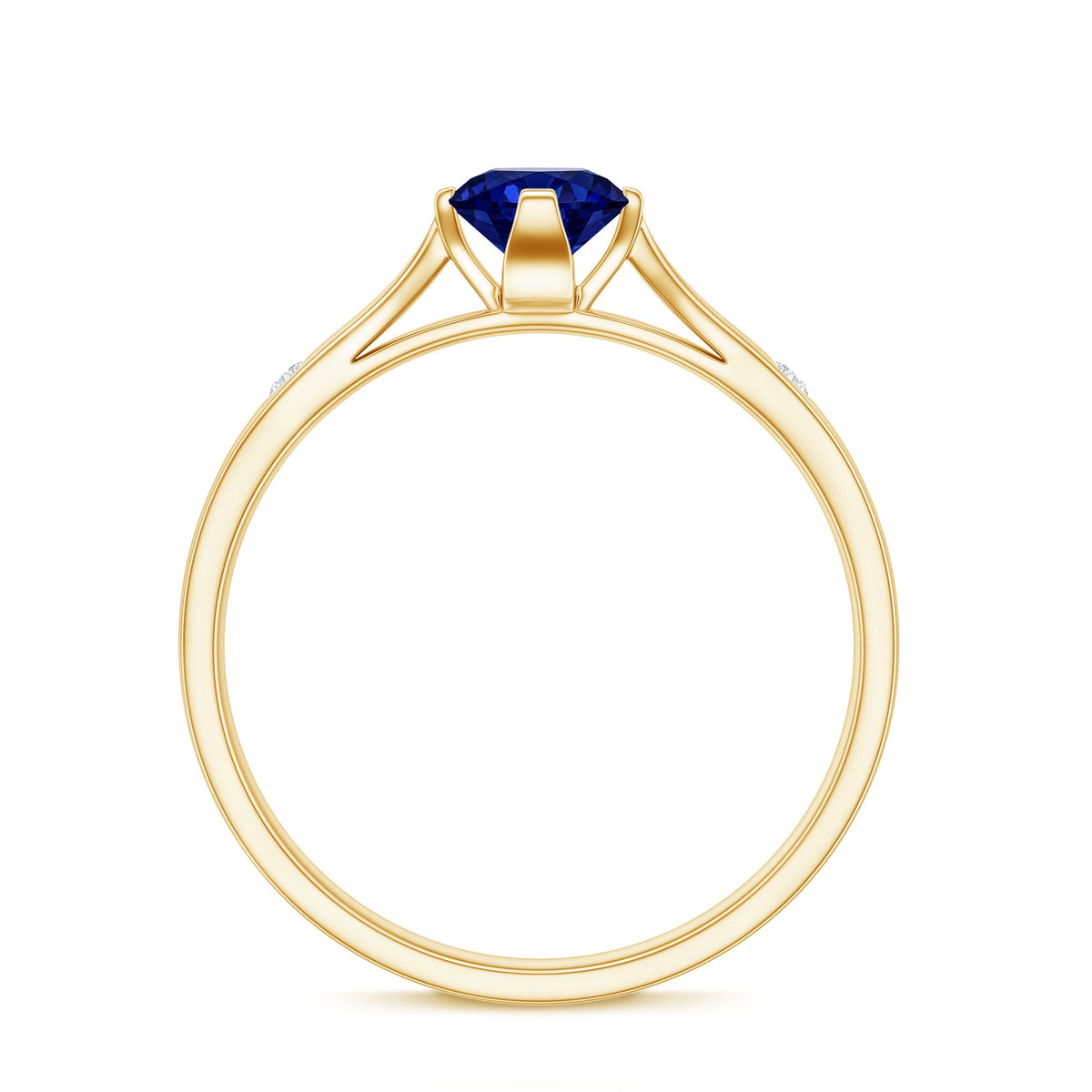 Certified 0.6 Carat Lab Grown Blue Sapphire Promise Ring with Diamond