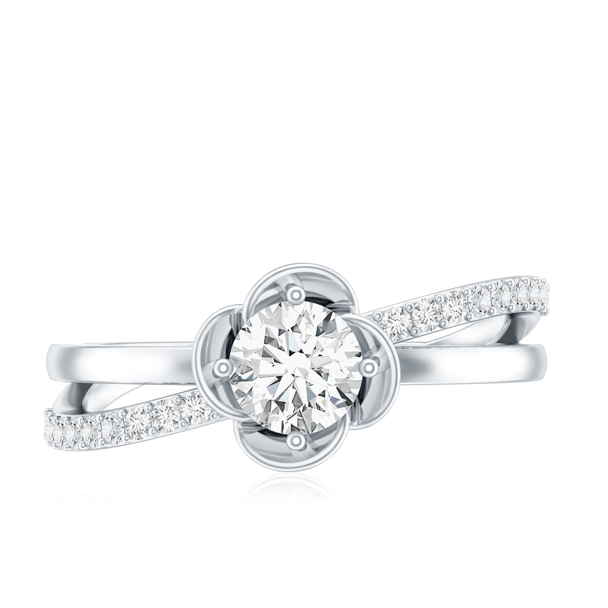 Flower Inspired Moissanite Proposal Ring for Women