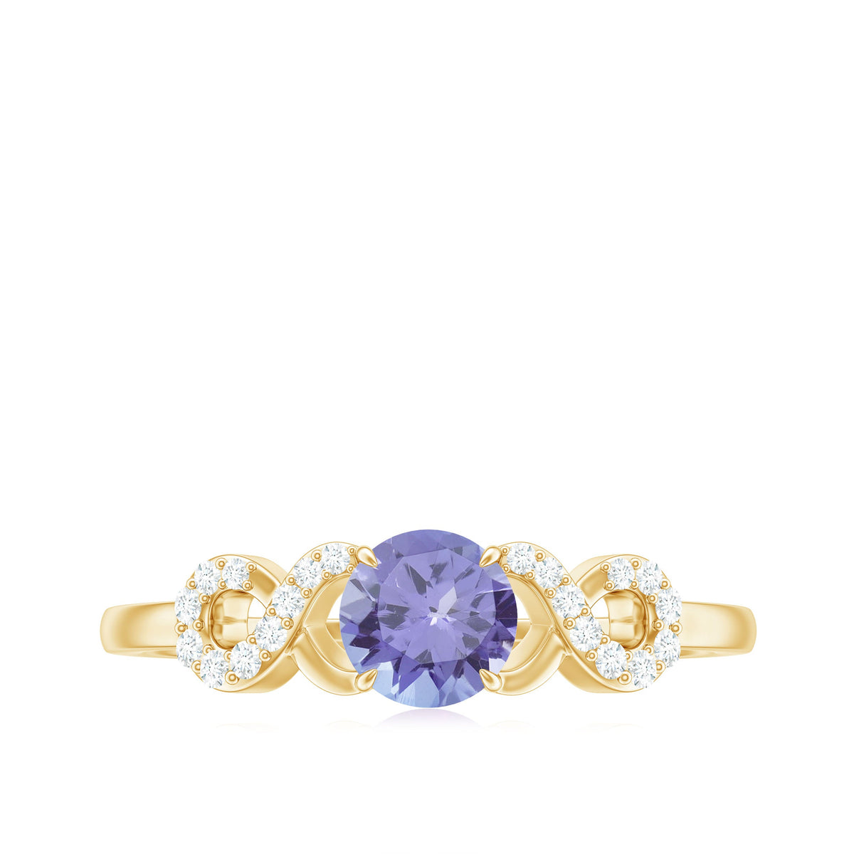 Natural Tanzanite Promise Ring with Diamond Infinity Knot