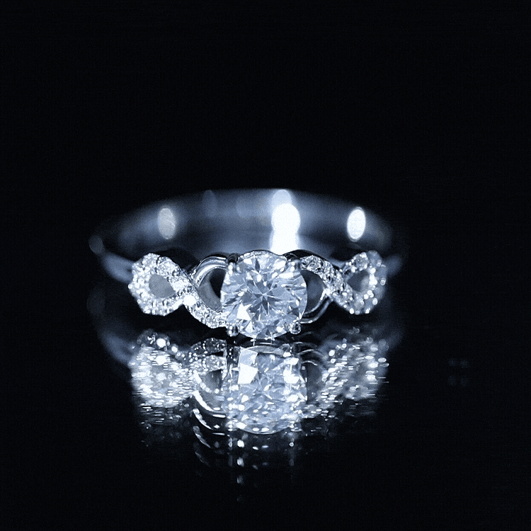 Certified Round Moissanite Infinity Promise Ring for Her