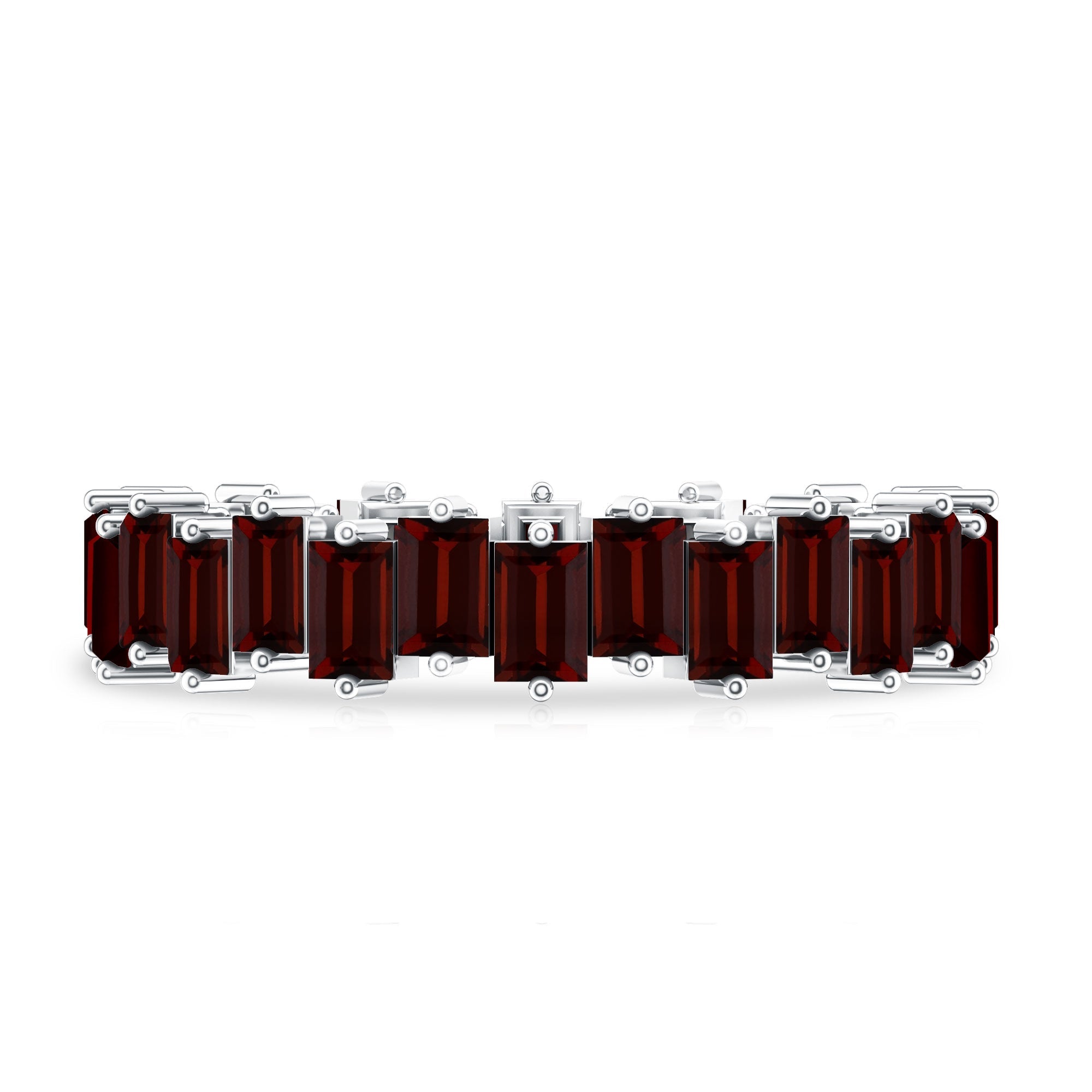 Real Garnet Baguette Eternity Ring with Certificate