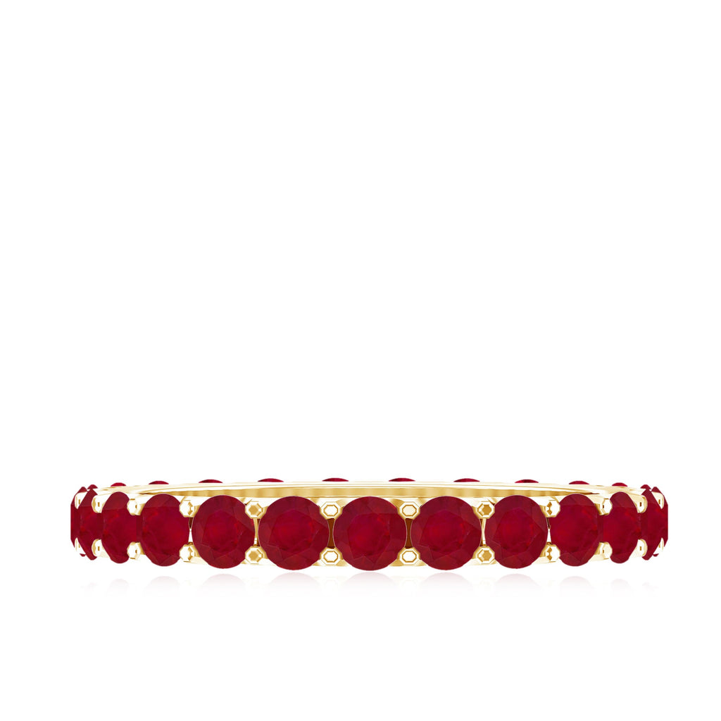 Natural Ruby Eternity Stackable Ring for Women