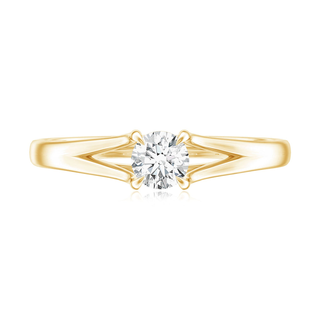 Promise Ring with Moissanite in Claw Setting
