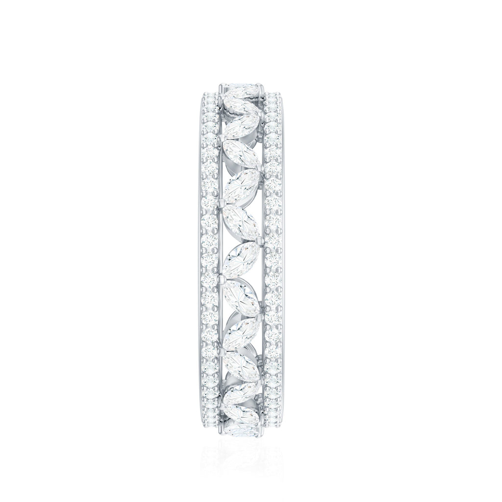 Certified Marquise Moissanite Wedding Band