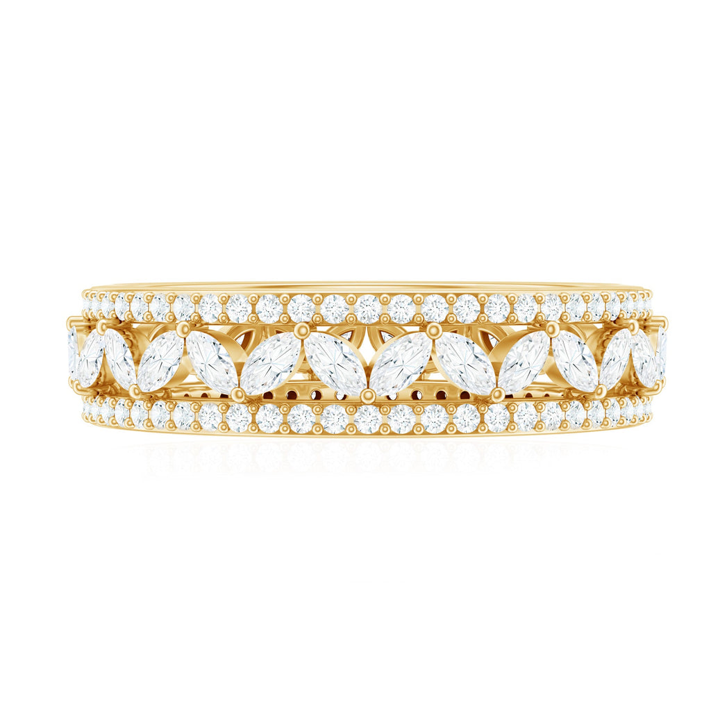 Certified Marquise Moissanite Wedding Band
