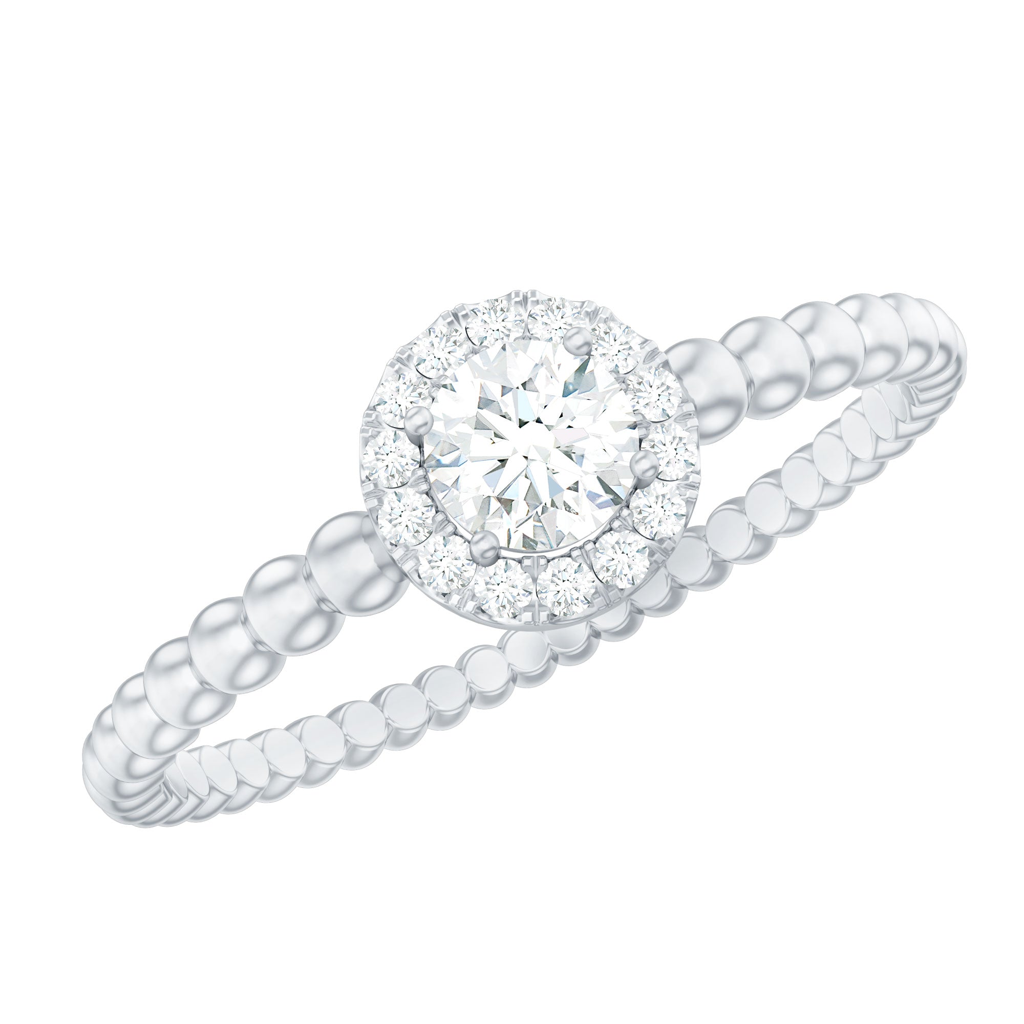 Certified Real Diamond Promise Ring with Bubble Shank