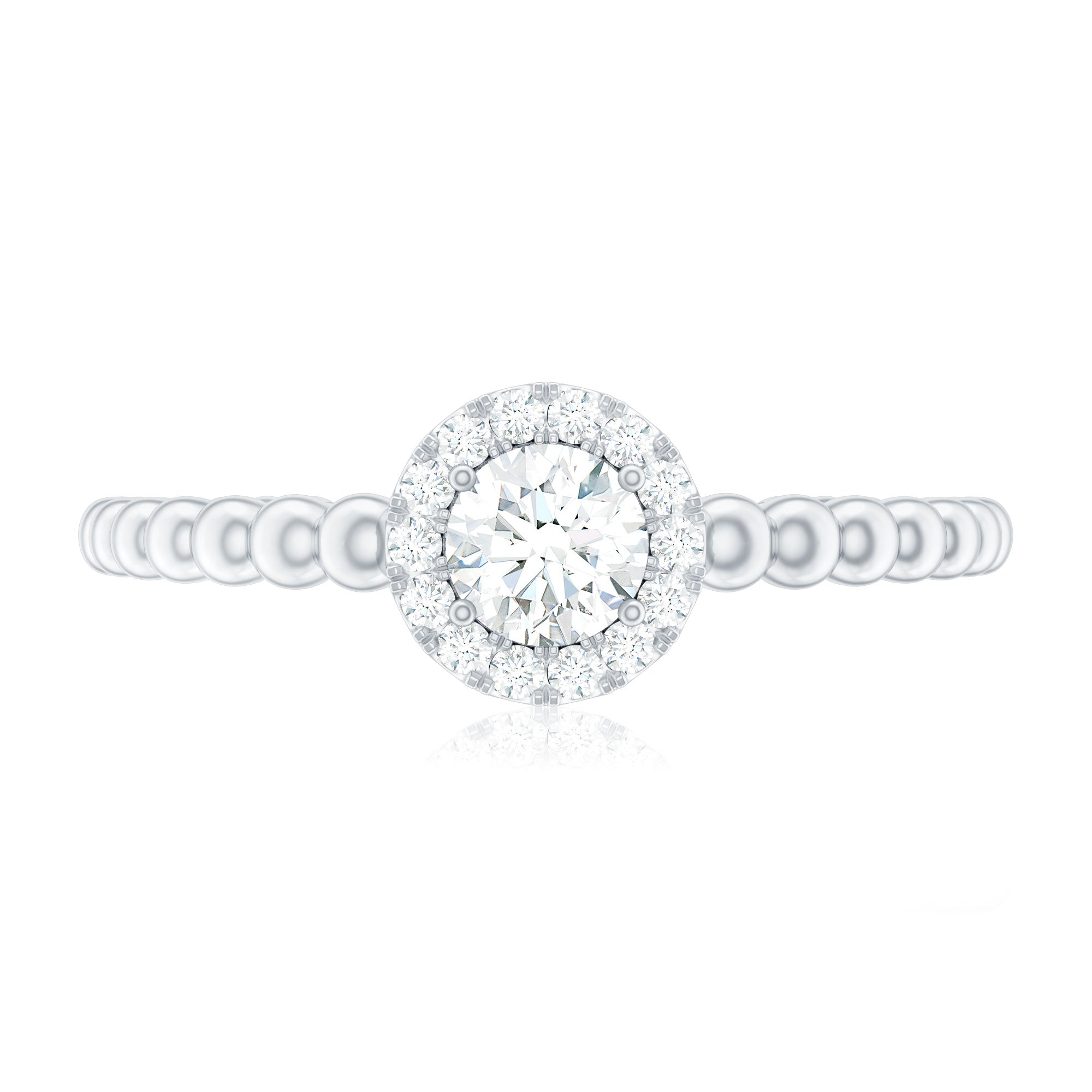 Certified Real Diamond Promise Ring with Bubble Shank