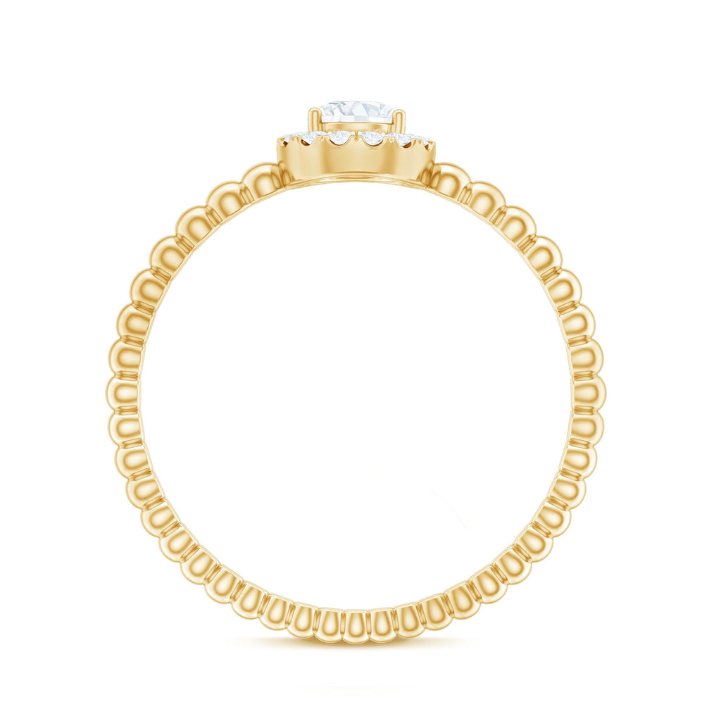 Certified Real Diamond Promise Ring with Bubble Shank