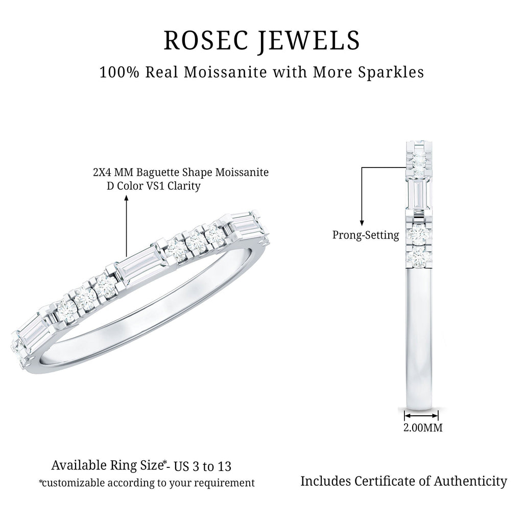 Baguette Moissanite Minimalist Stackable Eternity Ring