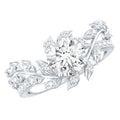 1.3 Carat Round Cut Moissanite Vine Engagement Ring for Women