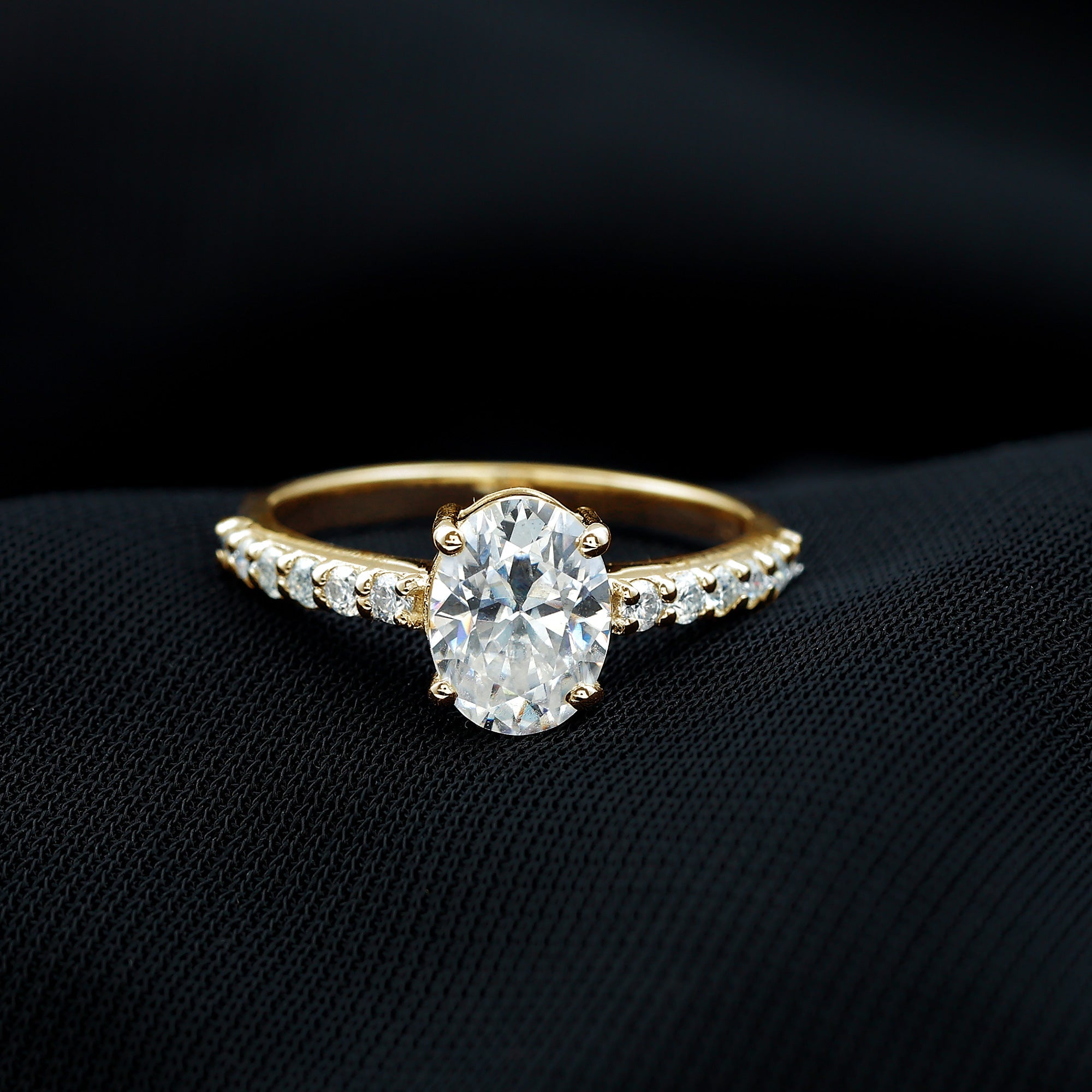1 Carat Moissanite Oblong Engagement Ring for Women