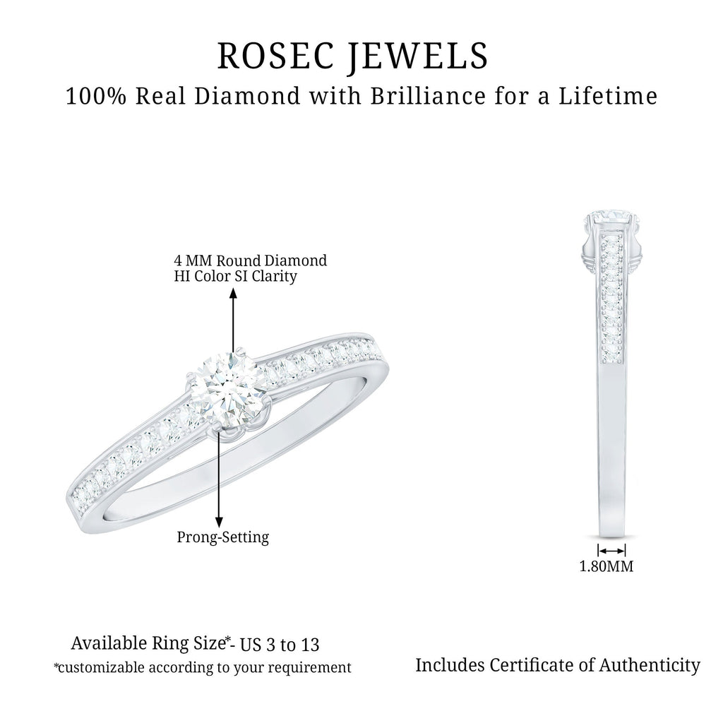 Minimal Round Diamond Promise Ring