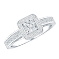Lab Grown Diamond Princess Cut Engagement Ring with Halo
