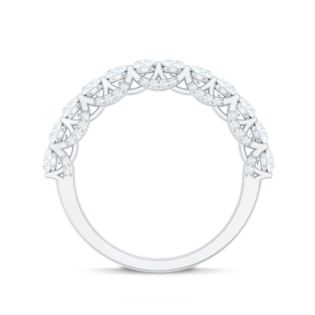 Trellis Set Moissanite Half Eternity Ring