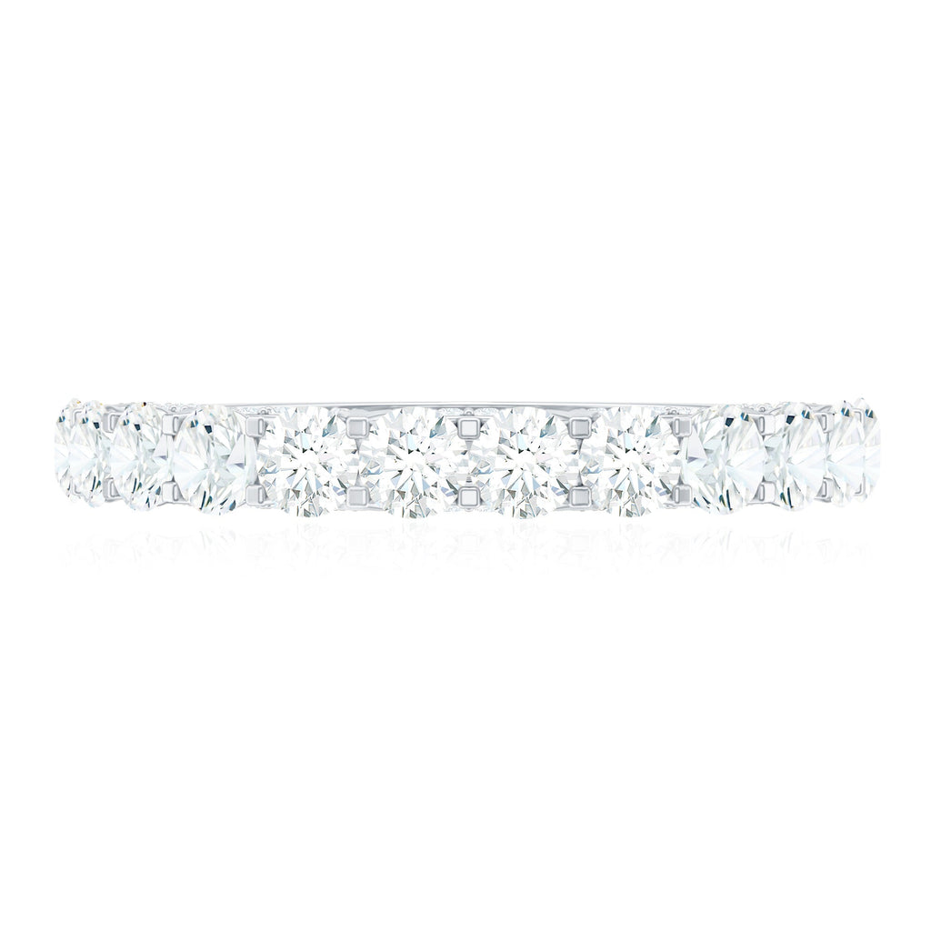 Trellis Set Moissanite Half Eternity Ring