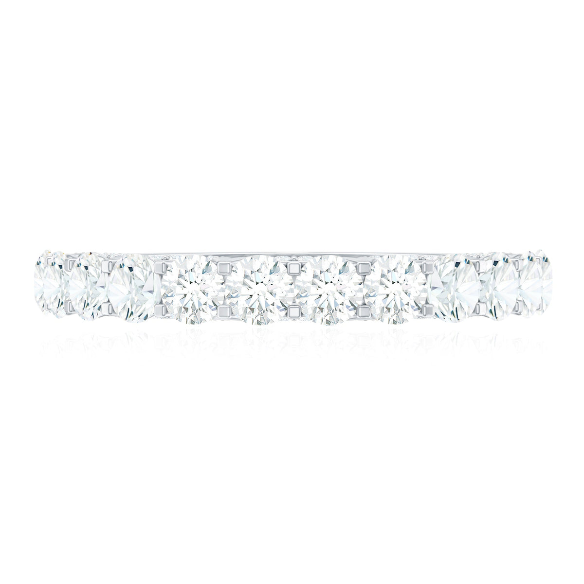 Trellis Set Moissanite Half Eternity Ring