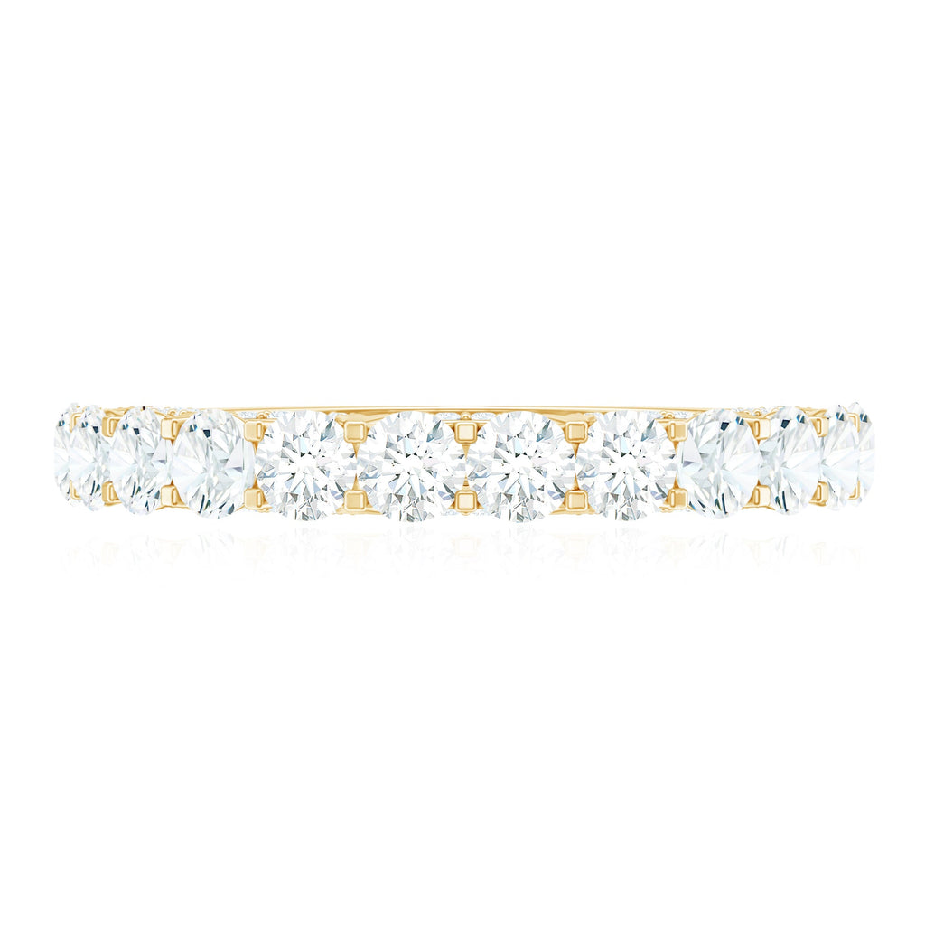 Trellis Set Moissanite Half Eternity Ring