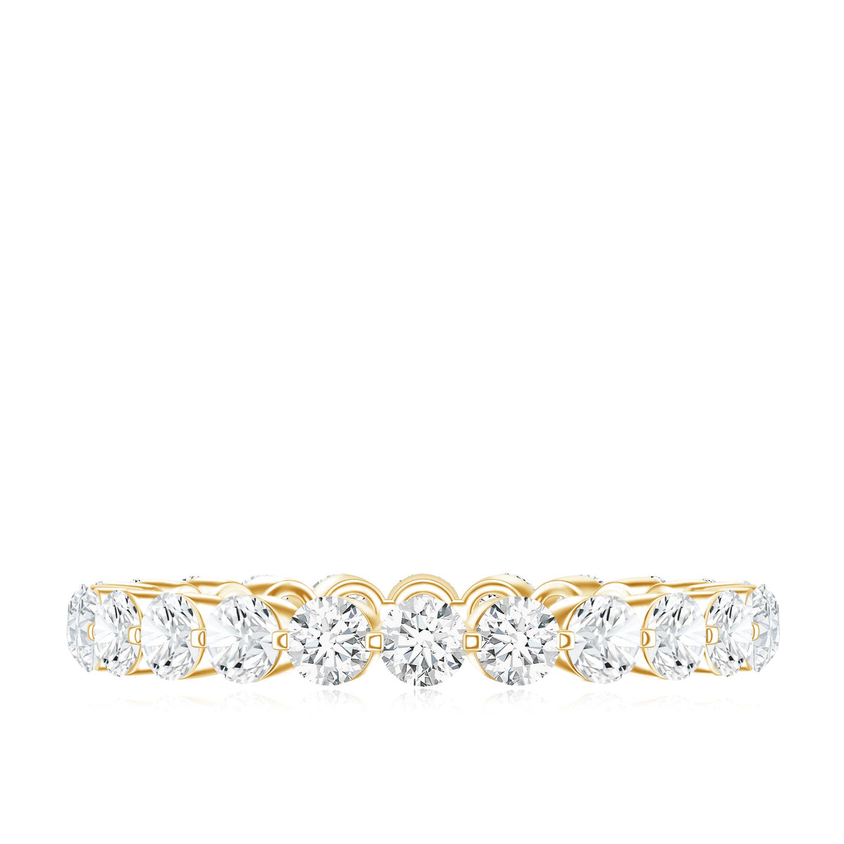 Certified Round Cut Moissanite Eternity Band Ring