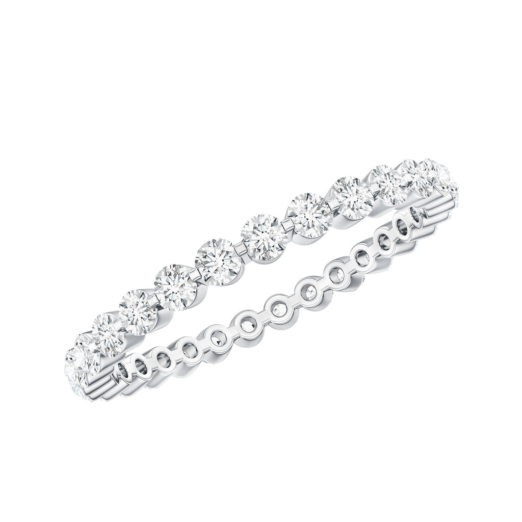 Round Cut Moissanite Full Eternity Band Ring
