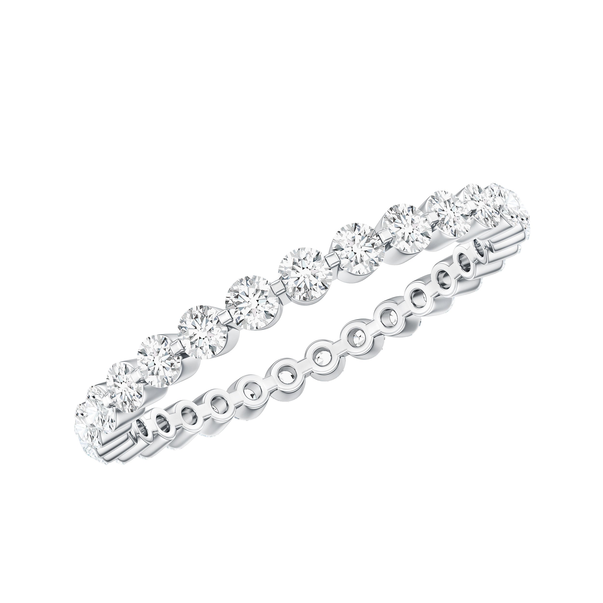 Round Cut Moissanite Full Eternity Band Ring