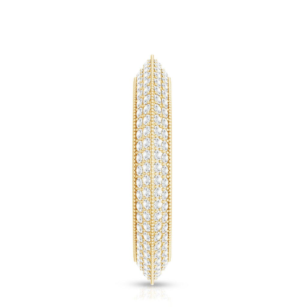 Pave Set Moissanite Eternity Band with Milgrain Detailing