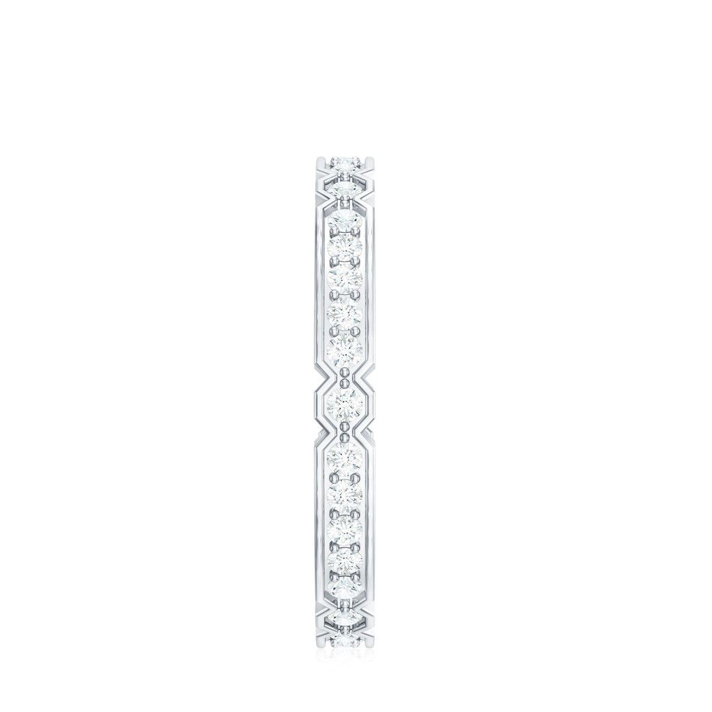 Classic Moissanite Full Eternity Ring in Pin Point Setting